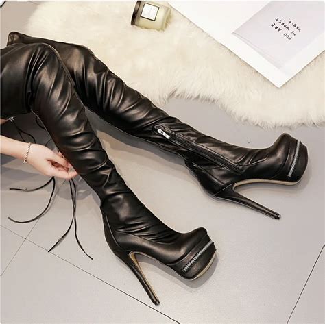 waterproof high heel boots.